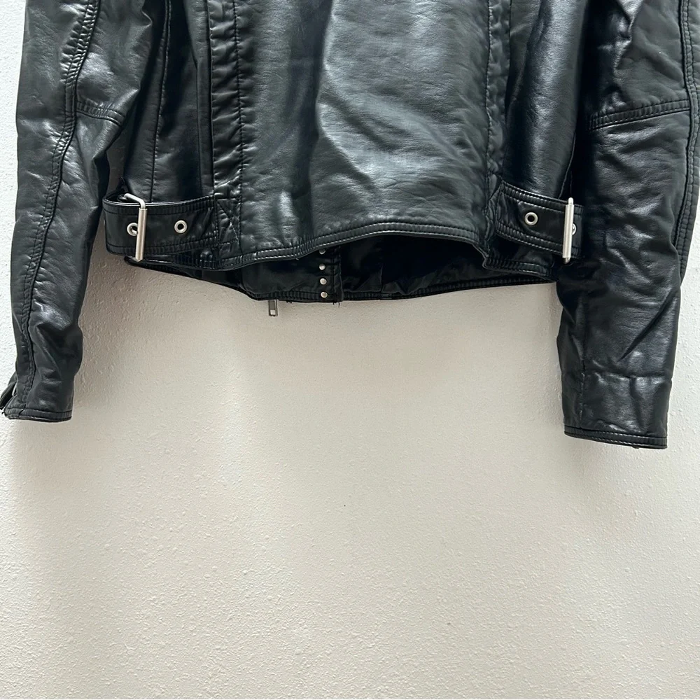 Free People Faux Leather Studded Motorcycle Jacket - Picture 3 of 9